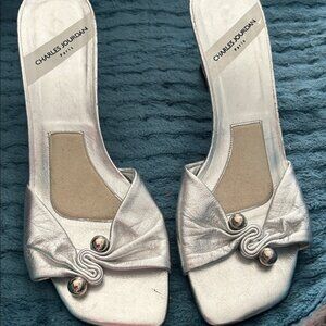 Charles Jourdan Silver Knot Heels
